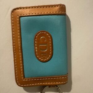 Jon Hart Blue and Tan Wallet